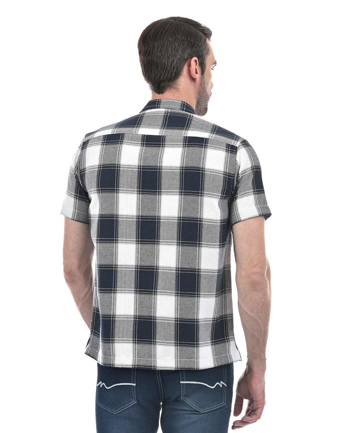 Numero Uno Men Checkered Navy Shirt